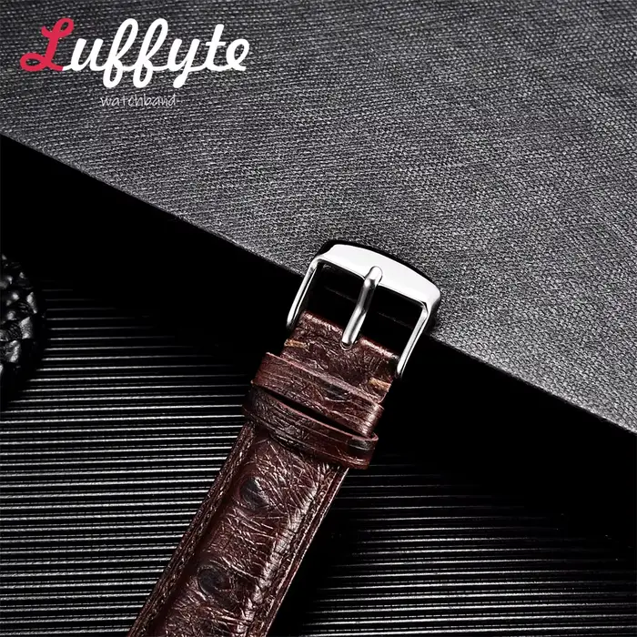 Bracelet de montre en cuir de vachette motif d'autruche pour hommes et femmes élégants et sophistiqués pour toutes les occasions