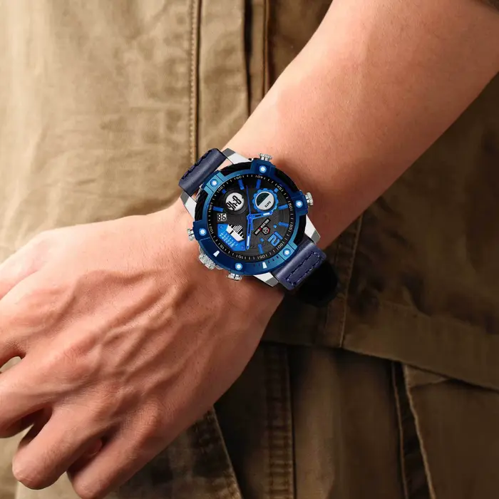 Nouvelle mode hommes montre double affichage militaire sport homme