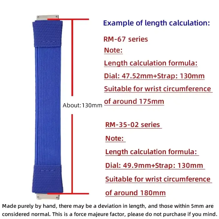 Pour RM Richard Miller Collection pour hommes RM67 RM67-02 67-01 série nouveau Bracelet élastique boucle