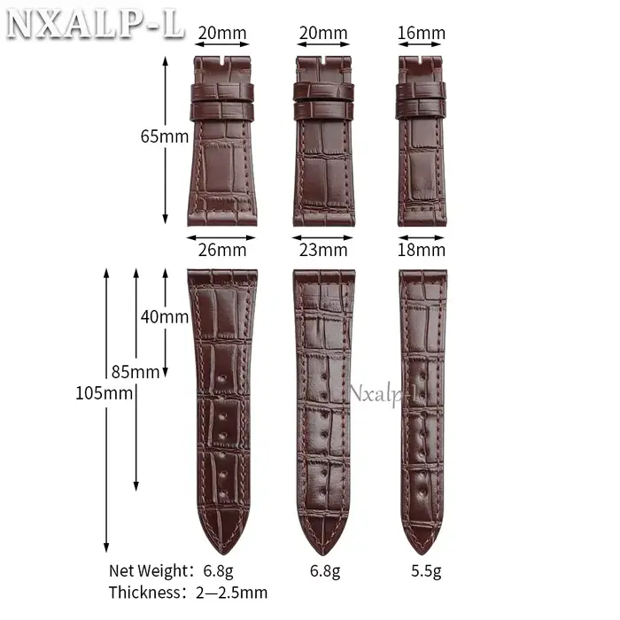 Bracelet de montre en cuir de vache 18mm 23mm 26mm pour Franck Muller 952 8880 6000H