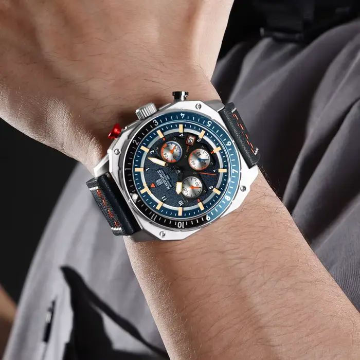 NAVIFORCE Top marque montre de luxe mode Quartz montre-bracelet pour hommes Relogio Masculino bracelet en cuir multifonctionnel homme montres