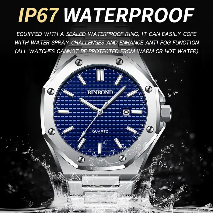 Montres-bracelets à quartz de luxe décontractées et élégantes avec date automatique pour homme occasions spéciales