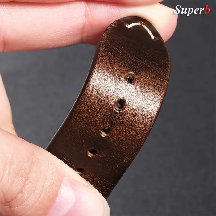 Bracelet de montre Vintage en cuir de cire d'huile