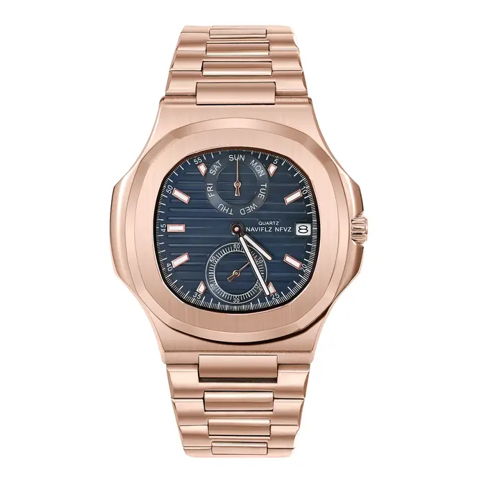 Montre NAVIFLZ NFVZ en acier inoxydable avec fonction de chronographe pour hommes pour diverses occasions et activités sportives