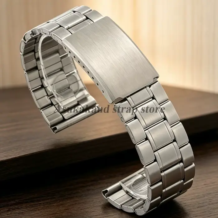 Bracelet de montre en acier inoxydable argenté