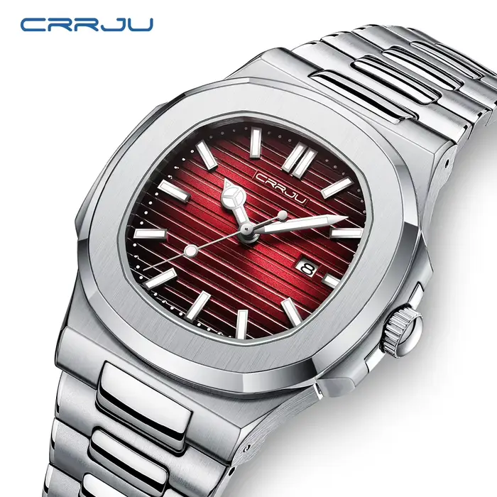 Montre CRRJU Quartz Homme Résistante à L'Eau Élégante Pour Activités Extérieures Occasions Spéciales