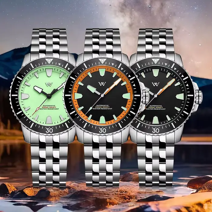 Montre WM NH35 Mécanique Automatique Résistante à L'Eau 200M Acier Inoxydable Pour Hommes Occasions Spéciales