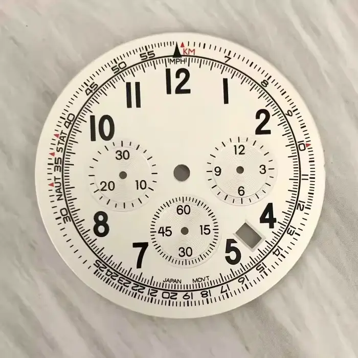Nouveaux accessoires de montre 2025, cadran 36,8 mm vert luminescent, adapté au mouvement à quartz.