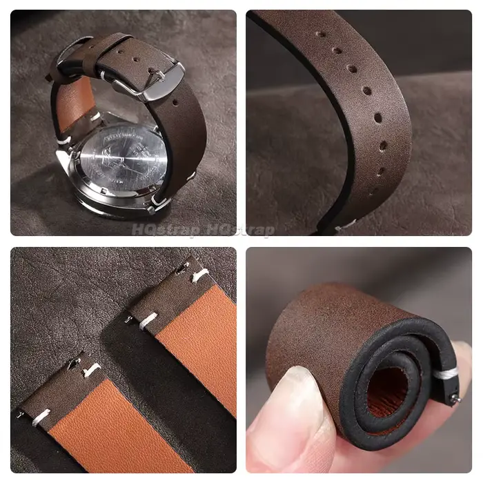 Bracelet en cuir véritable 18mm 20mm 22mm