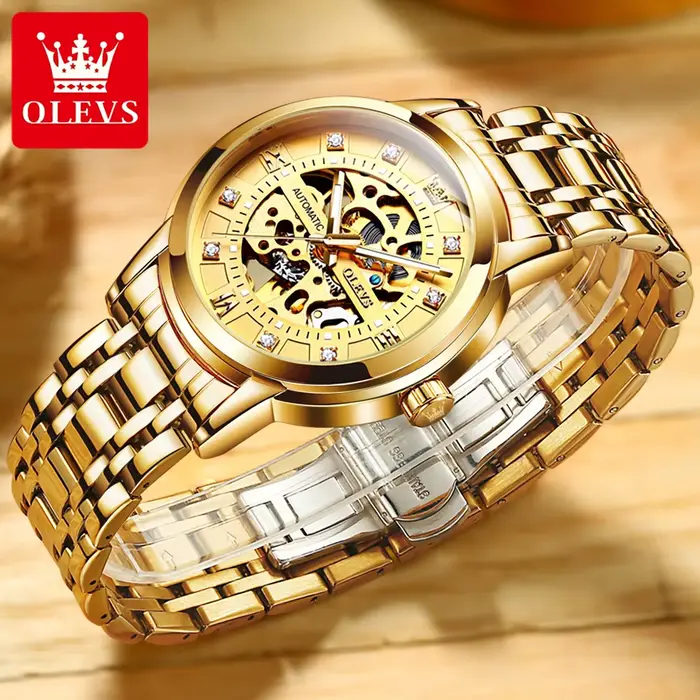 OLEVS 9901 montres pour hommes marque de luxe évider montre mécanique automatique