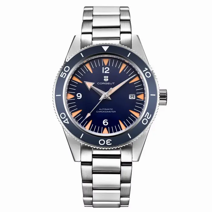 Lunette en céramique 100 étanche luxe Corgeut montre hommes 41mm saphir mécanique horloge plongeur m