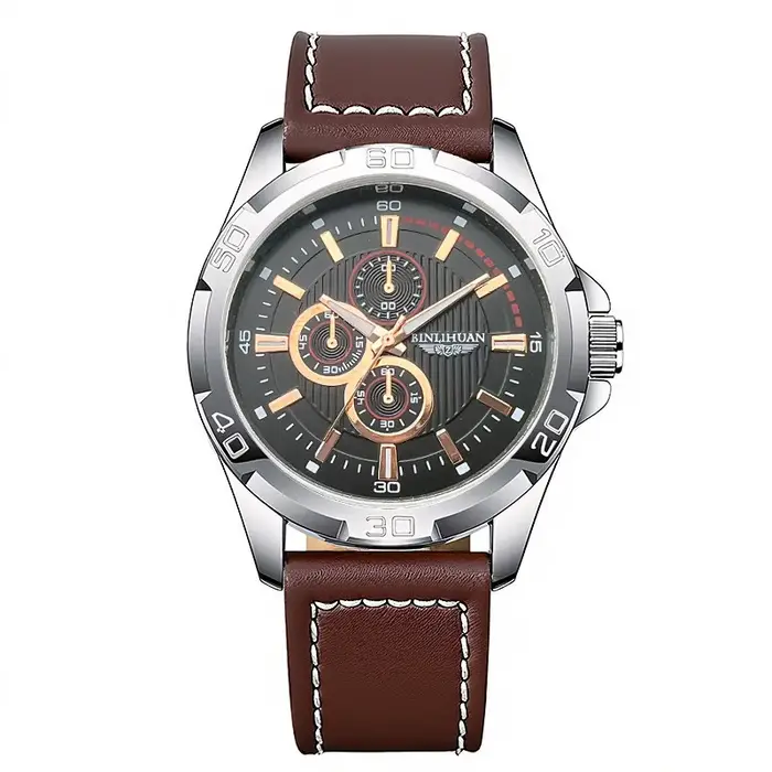 Montre décontractée et élégante en alliage avec bracelet en cuir pour homme occasions quotidiennes et spéciales