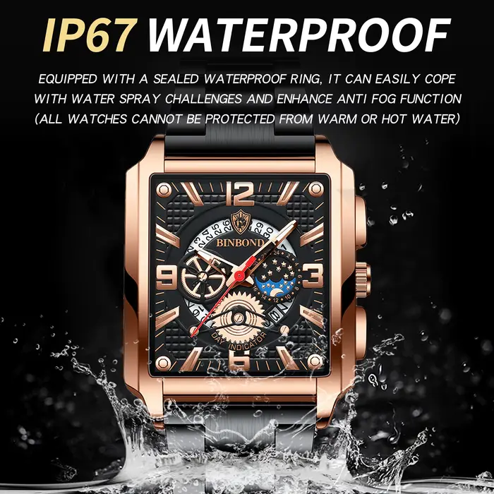 Montres-bracelets en quartz résistantes aux rayures pour hommes