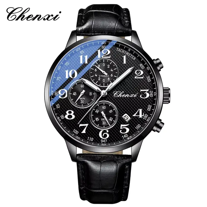 CHENXI montres pour hommes multi-fonctionnel Quartz homme montre calendrier lumineux chronographe ho