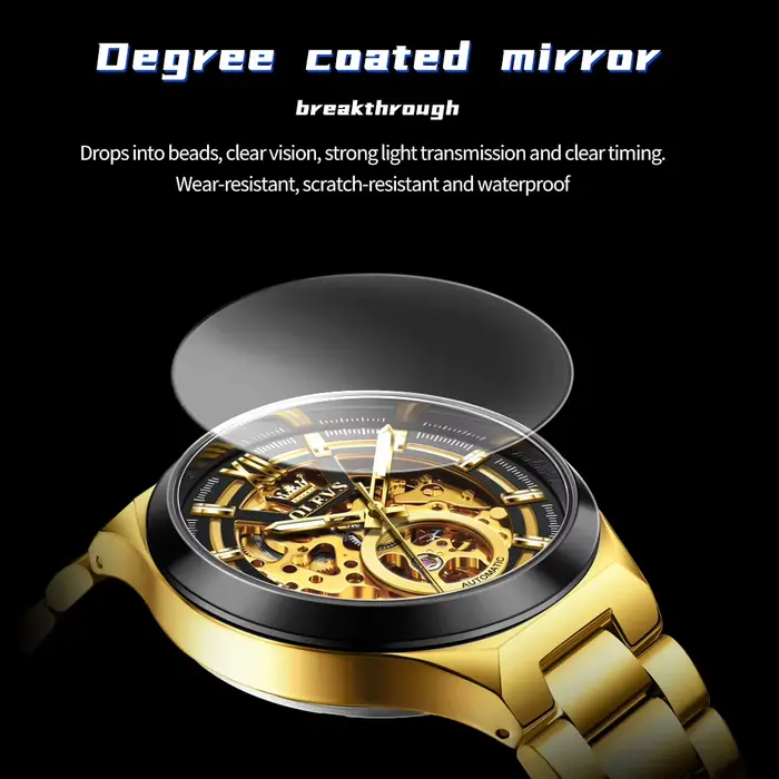 OLVES 6722 montre pour hommes Original luxe squelette automatique