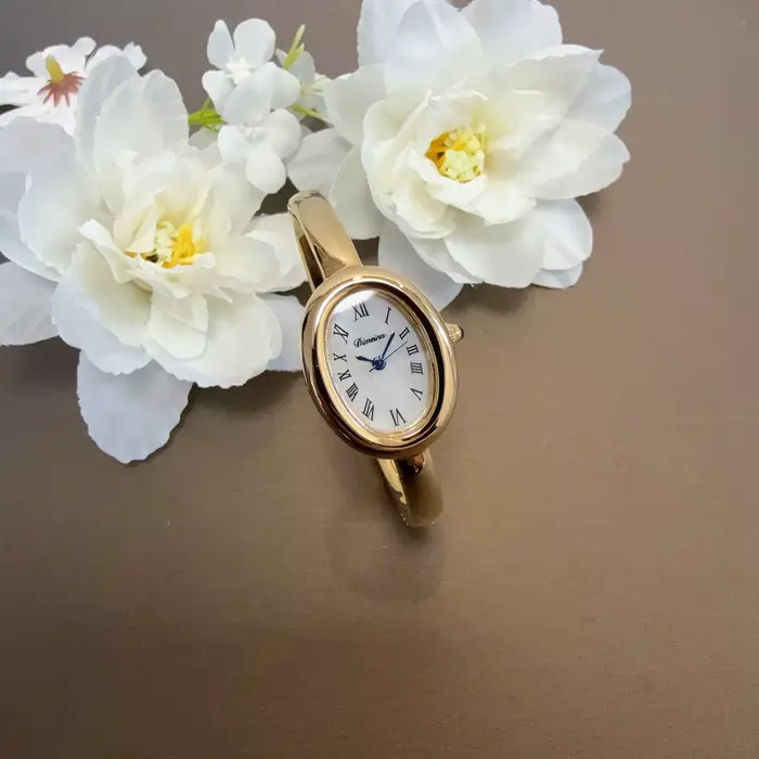 Femmes montre à Quartz de luxe chiffres romains Reloj Vintage Simple horloge ovale dames en cuir noir Orologio or argent montre-bracelet