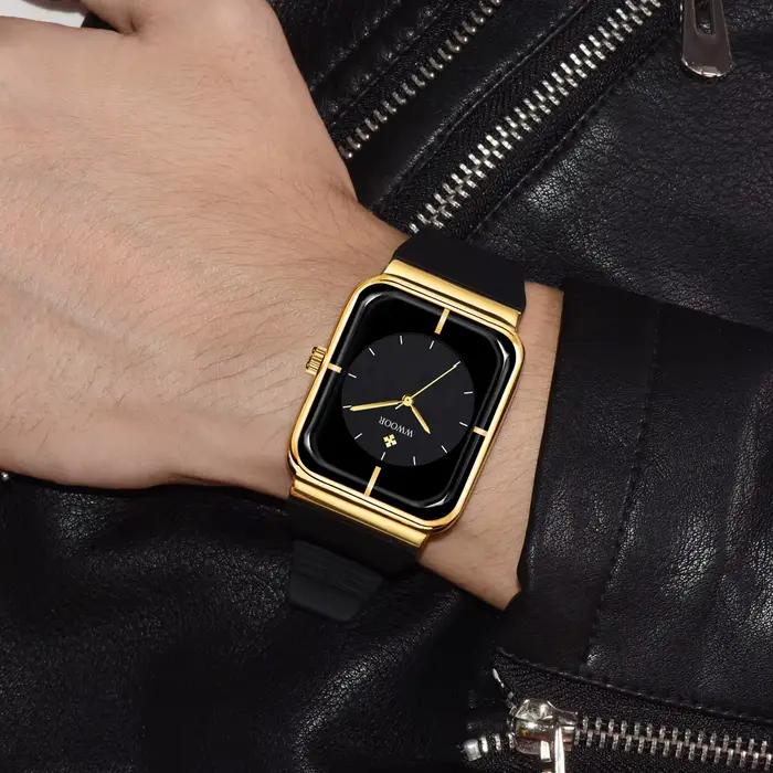 Montre-bracelet à quartz étanche en acier inoxydable pour homme