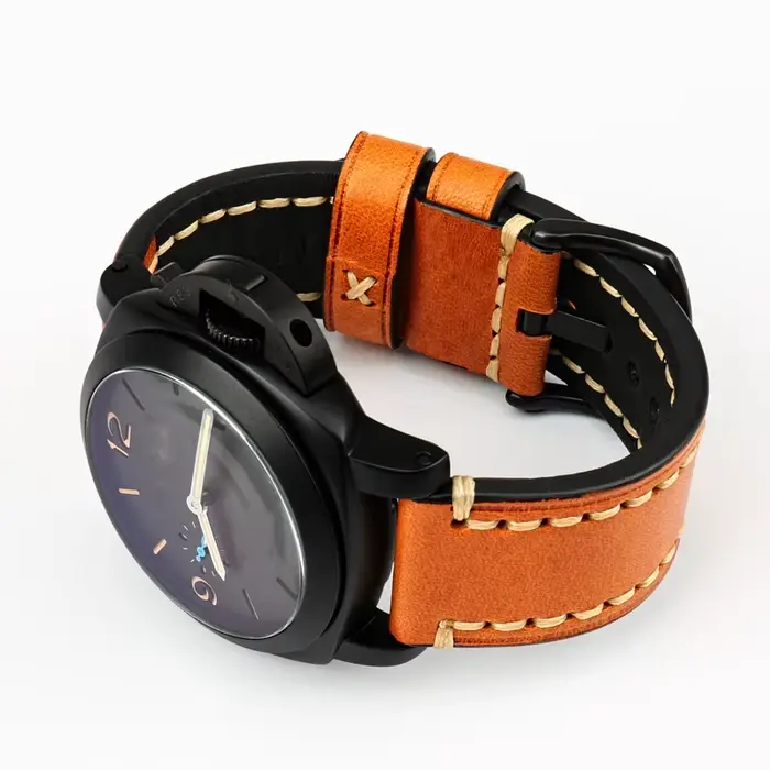 Bracelet de montre en cuir véritable noir brun clair rouge vert avec boucle en acier inoxydable pour montres traditionnelles occasions spéciales