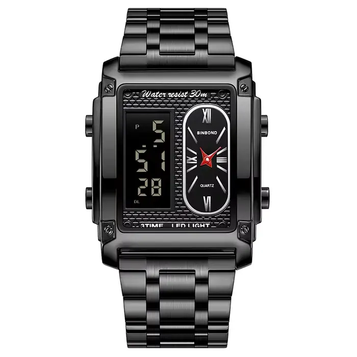 UTHAI H37 mode carré Double écran montre numérique pour hommes léger luxe loisirs sport étanche