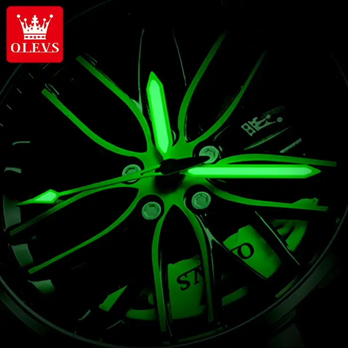 Montre-bracelet OLEVS 9937 en acier inoxydable lumineuse résistante à l'eau pour homme style fashion casual ocasions spéciales