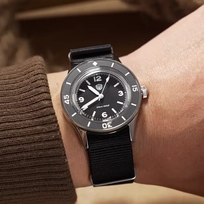 Watchdives – montre de plongée pour homme, étanche à 30 bars, Vh31, à Quartz, saphir à bulles, lumin