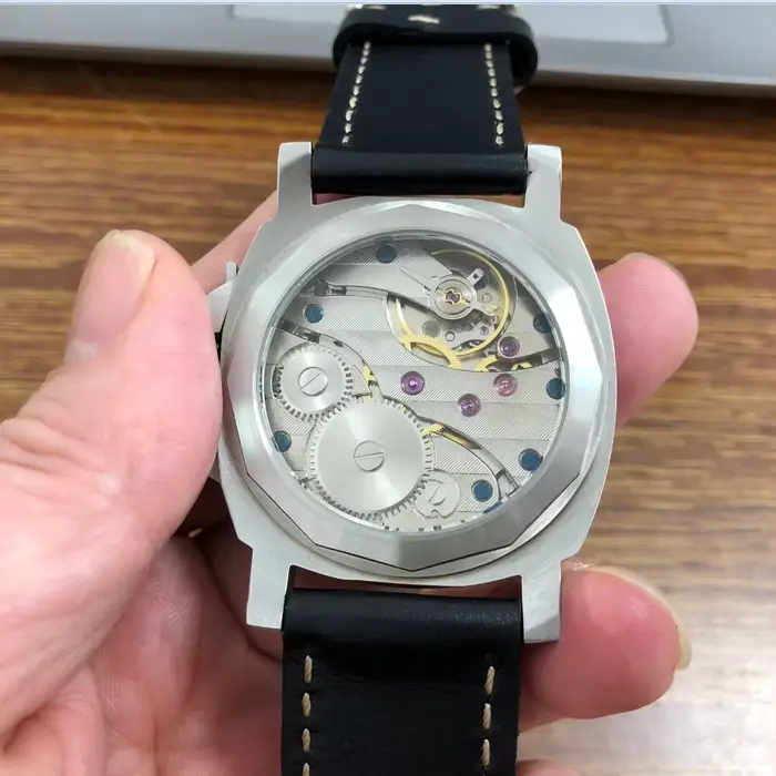 Montre mécanique homme édition limitée boîtier acier inoxydable bracelet cuir lumineuse cadran noir occassions spéciales