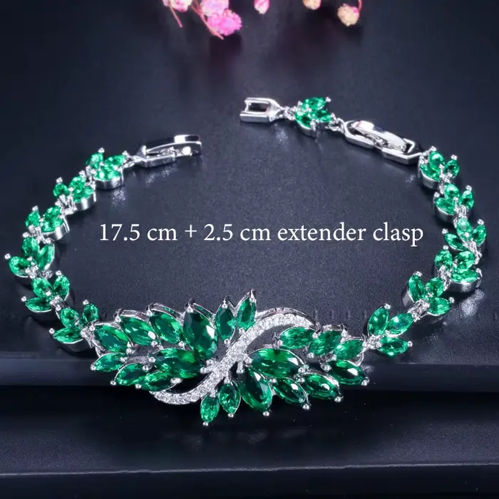 Bracelet de luxe en zircone bleue brillante pour femmes