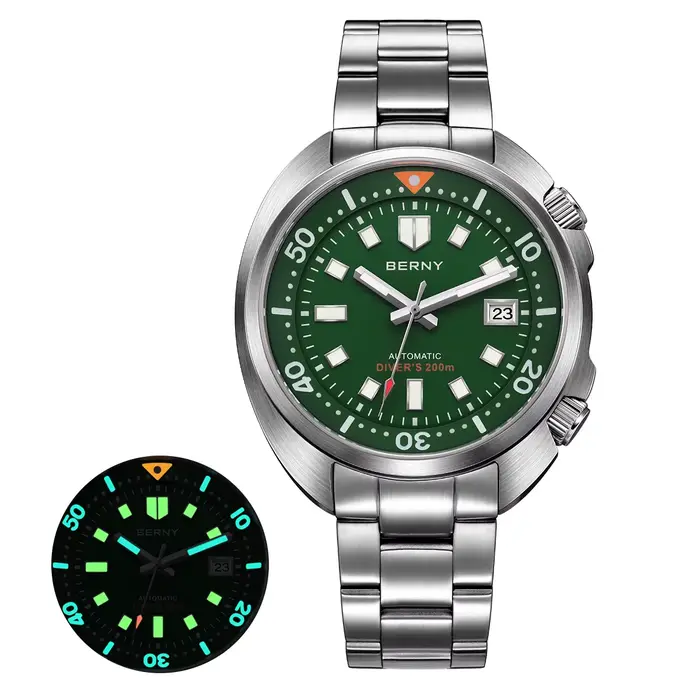 BERNY Diver hommes montre mis5 8215 haut automatique mécanique mode hommes montre de luxe saphir éta