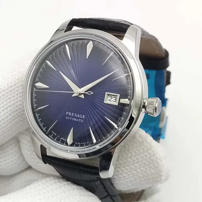 Montre automatique classique vintage pour homme 40 mm NH35, bracelet en cuir confortable, verre saphir, étanche, usage quotidien, cadeau décontracté pour homme