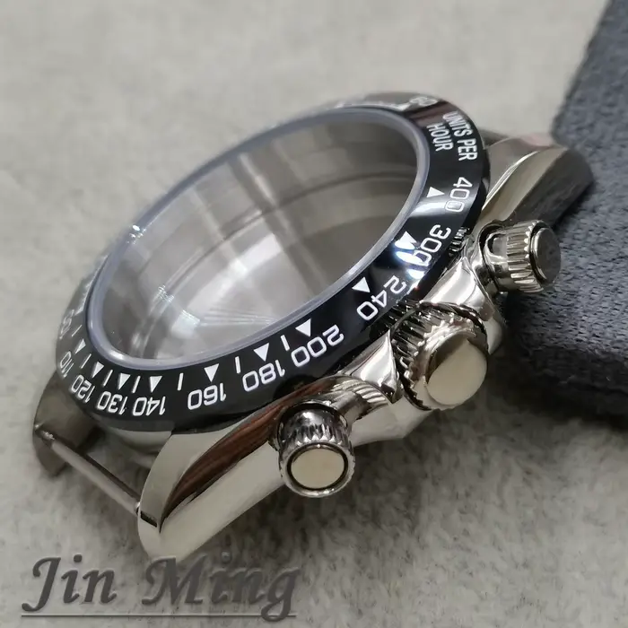 Boîtier de montre en cristal saphir avec chronographe à quartz de 40 mm