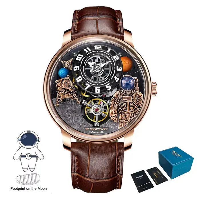 PINDU montre hommes nouvelle série spatiale conception Unique cadran tridimensionnel chiffres arabes