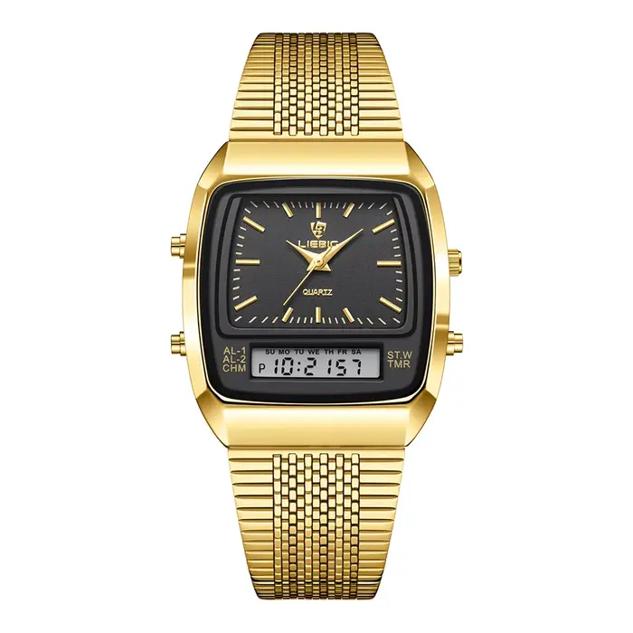 LIEBIG montres à Quartz numériques de luxe pour hommes femmes mode décontracté double affichage temp