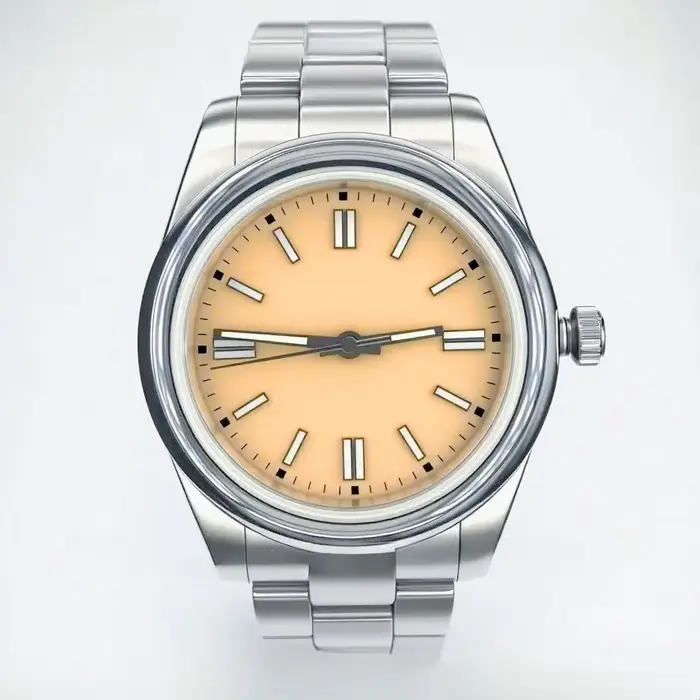 Montres mécaniques automatiques de luxe personnalisées pour hommes et femmes, cadran classique noir,