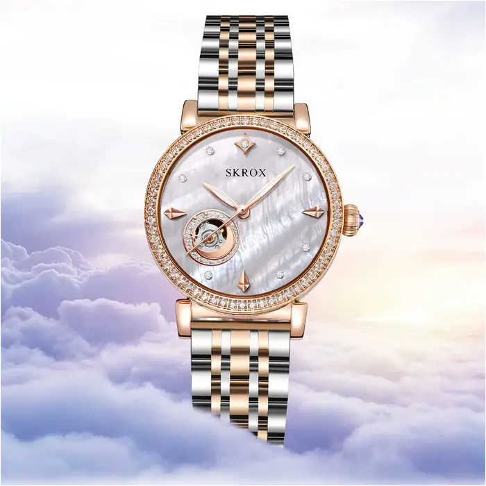 Montre de Luxe en Or Rose et Diamant pour Femme
