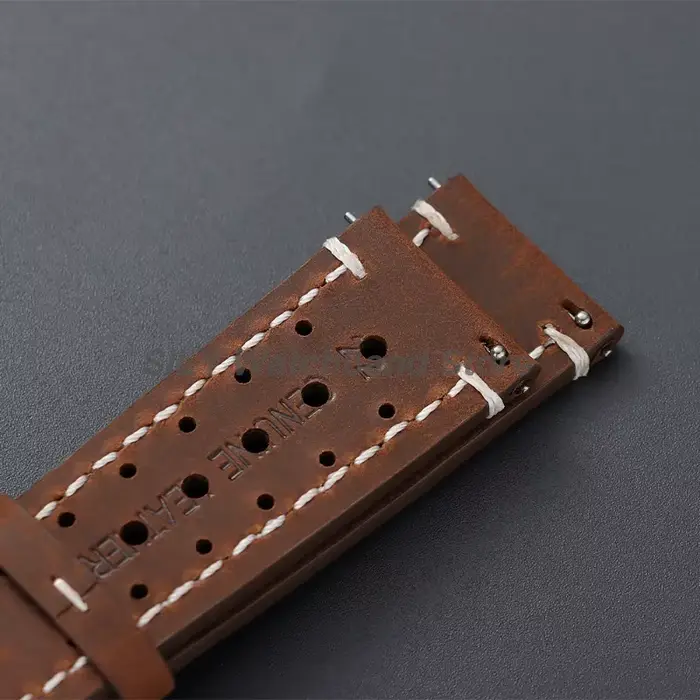 Bracelet de montre en cuir fait main vintage 18/19/20/21/22/24mm à libération rapide