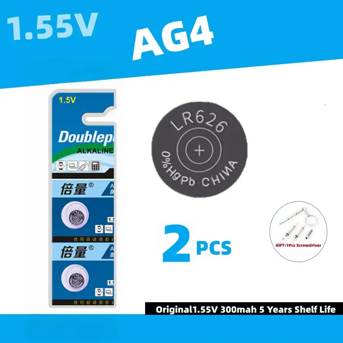 2-50 piles alcalines Doublepow haute capacité SR626SW AG4 LR626 377A pour montre, mini lampe torche 