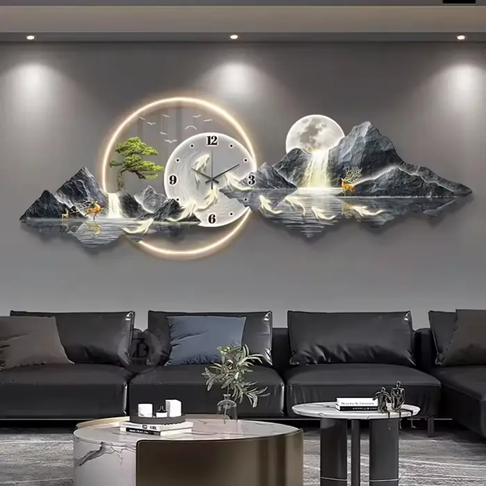 Design horloges murales de luxe salon Led esthétique minimaliste montre murale silencieux mode nordique Horloge