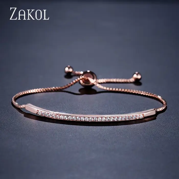 Bracelet Femme Or Rose Plaqué Argent Avec Tracker Humeur Et Cubic Zirconia Pour Toutes Les Occasions