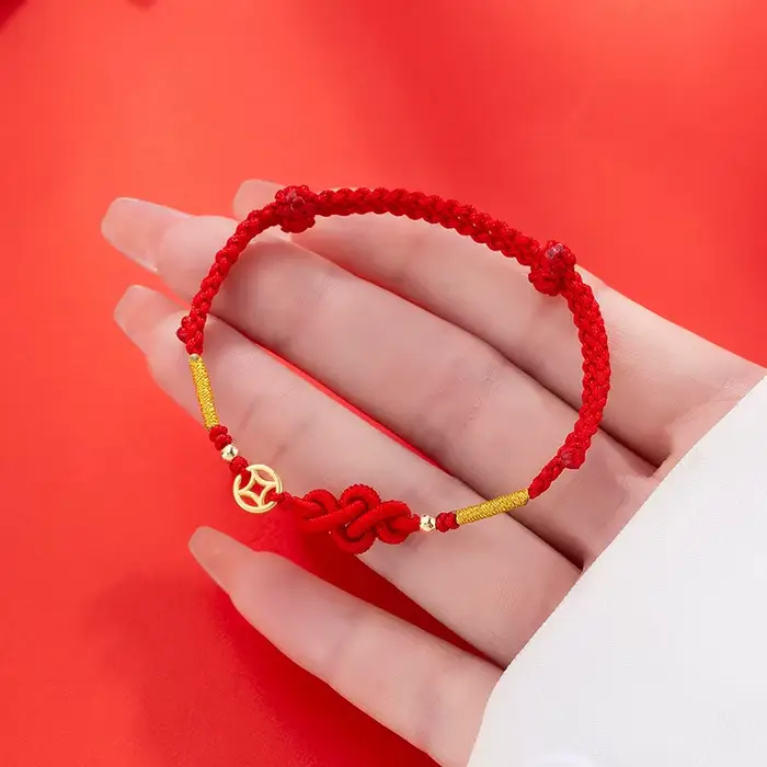 Bracelet en corde rouge unisexe avec nœud porte-bonheur ajustable pour femmes et hommes bijou de mode cadeau occasionnel amulette d'amitié