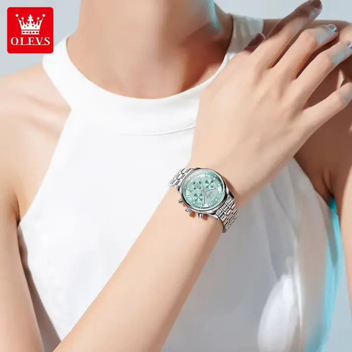 OLEVS femmes montres affaires de luxe dames mode montre à Quartz Simple haute qualité en acier inoxydable chronographe