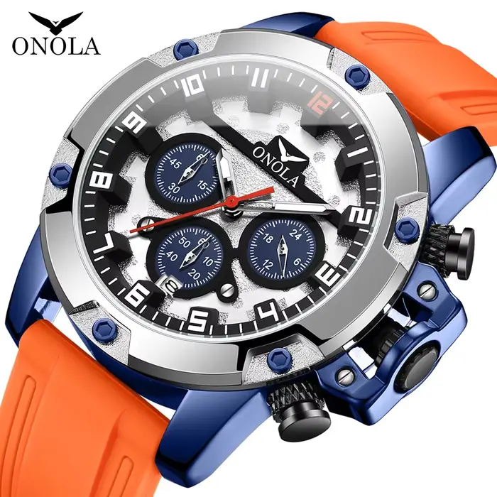 Mode montre pour hommes marque ONOLA luxe multifonctionnel lumineux Quartz