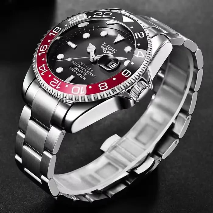 LIGE montre de plongée hommes mode affaires 3ATM étanche lumineux Quartz montres