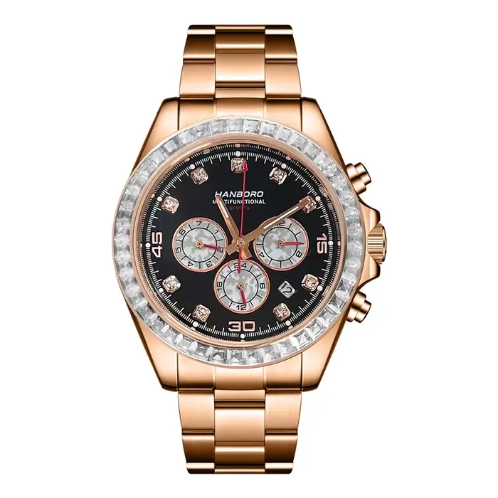 HANBORO – montre automatique pour hommes, 42mm, mécanique, étanche à 50M, lunette en cristal saphir 