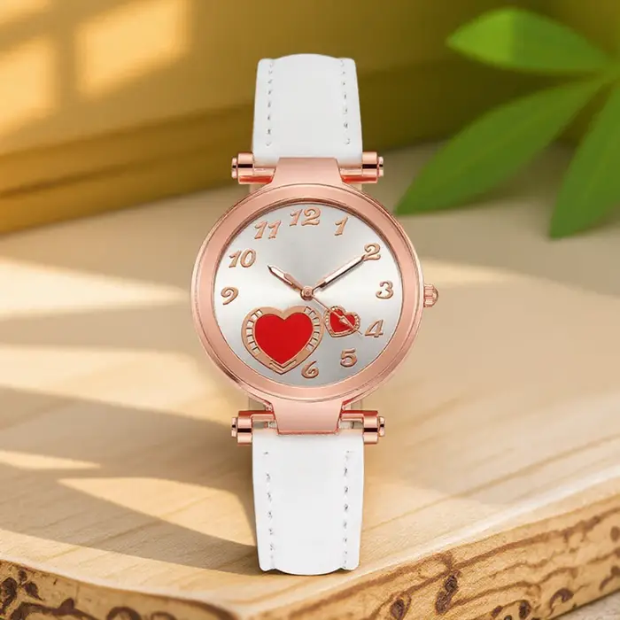 Femmes montre de mode coeur de pêche