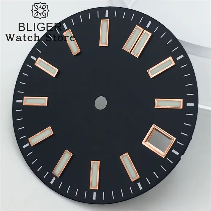 BLIGER 29mm cadran de montre Sunburst noir bleu rouge rose marron vert ciel