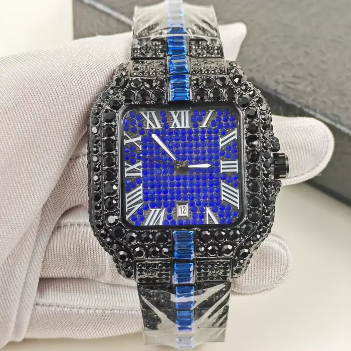 Montre à quartz noire de haute qualité