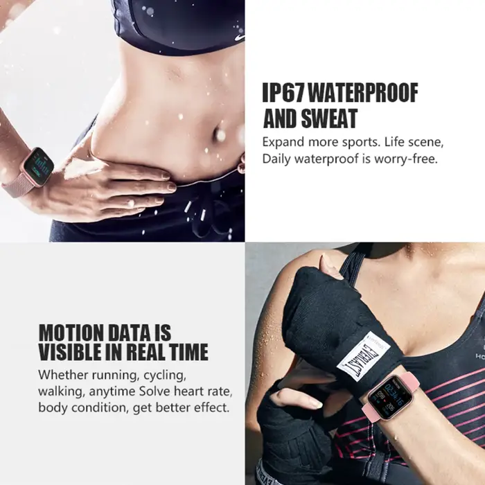 Montre intelligente de sport étanche pour femme avec suivi de la santé et du sommeil pour des entraînements efficaces et des journées bien organisées