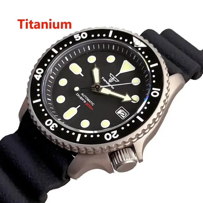 Montre mécanique automatique pour homme Tandorio 41 mm 20 ATM en titane avec mouvement japonais NH35A