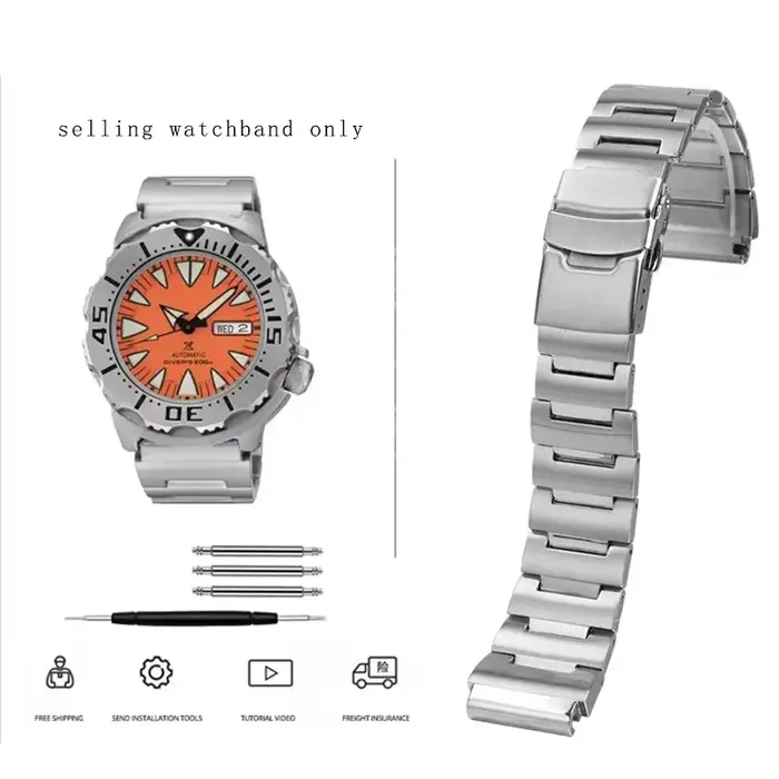 Bracelet en acier inoxydable haut de gamme pour Seiko Little Monster SKX779 SKX781 série classique bracelet de montre pour hommes occasionnels spéciaux