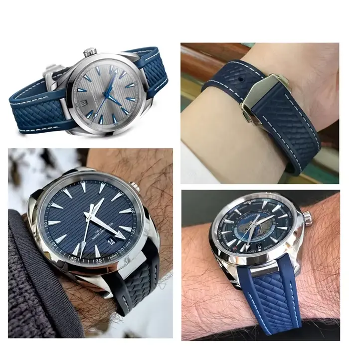 Bracelet de montre en caoutchouc de silicone souple